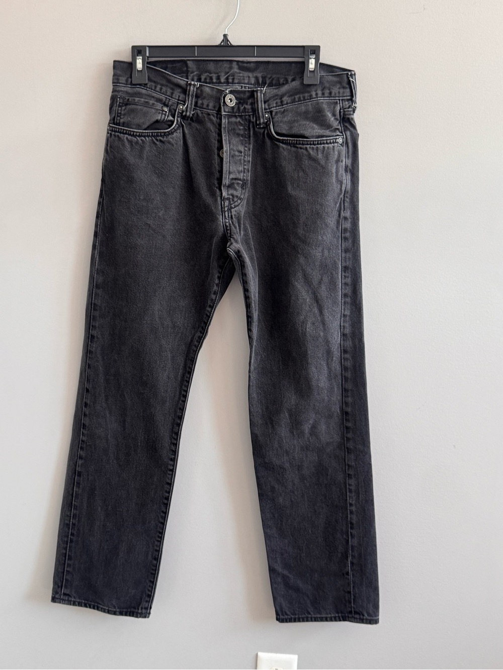 Denim & Denim Jeans Size 31 Black Wash Straight Leg Button Fly 100% Cotton